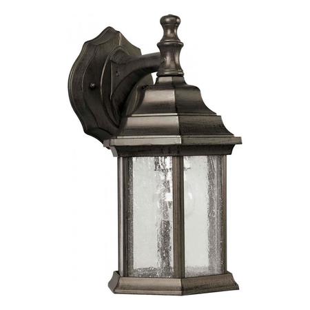 FORTE One Light Olde Bronze Clear Seeded Panels Glass Wall Lantern 1725-01-18
